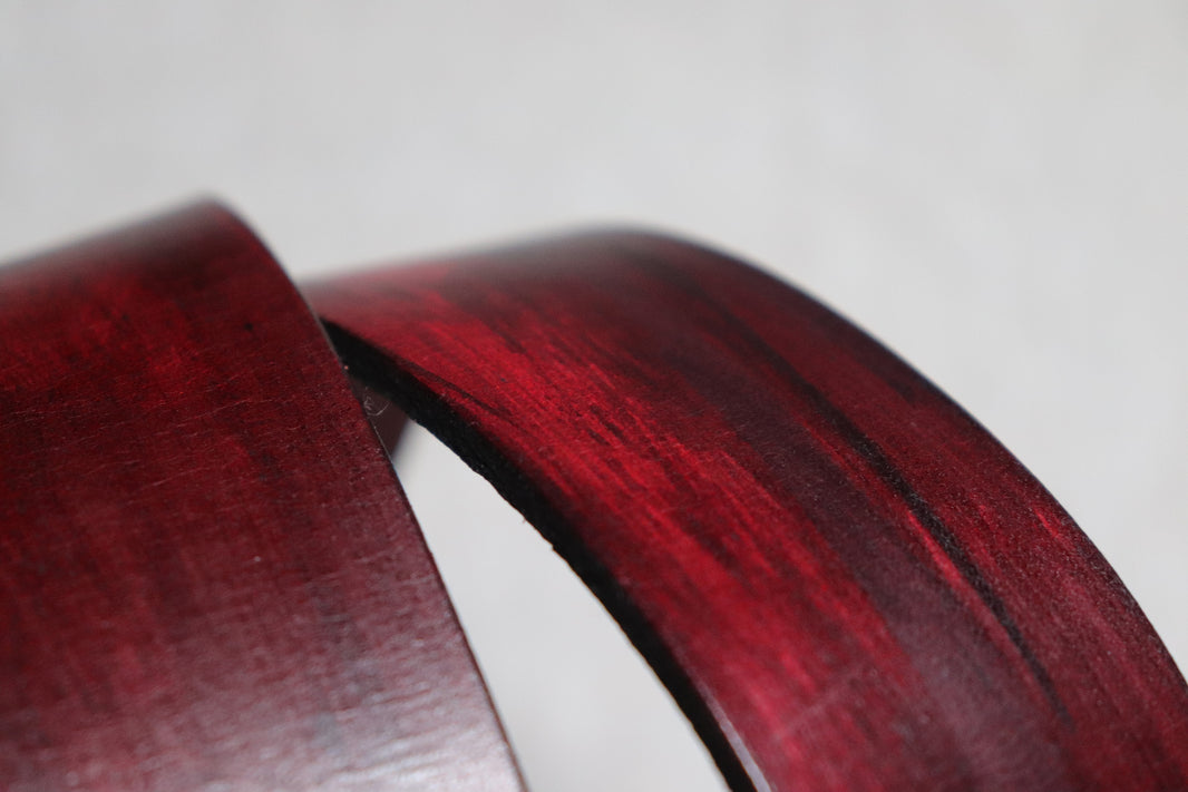 image IDX - red marble hand-dyed belt