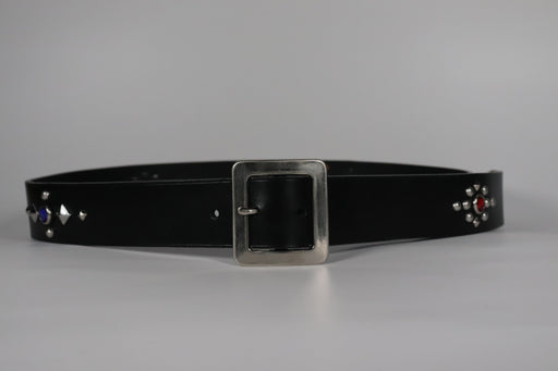 RØ-15-S / Red and Blue Studded Belt (1.5")