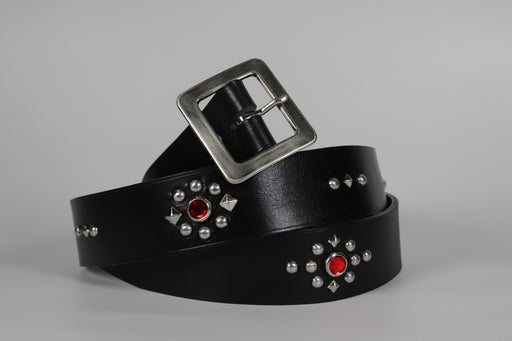 RØ-15-S / Red and Blue Studded Belt (1.5")