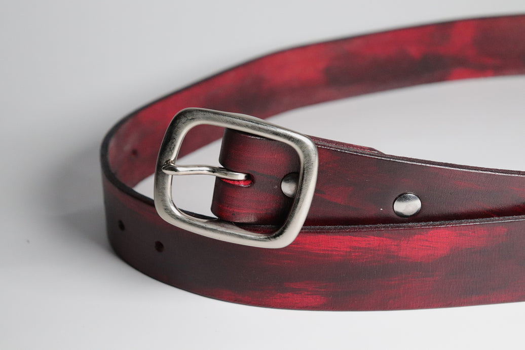IDX - red marble hand-dyed belt