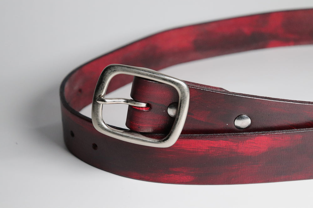 IDX - red marble hand-dyed belt